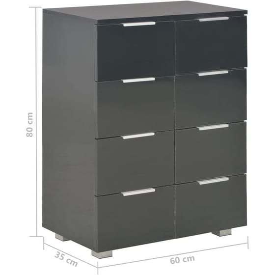 Συρταριέρα Vidaxl από Μοριοσανίδα 60x35x80cm - Μαύρο image 5