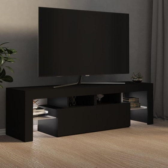 Έπιπλο Τηλεόρασης  VidaXL  Επεξεργασμένο Ξύλο  140x35x40cm - Μαύρο image 2