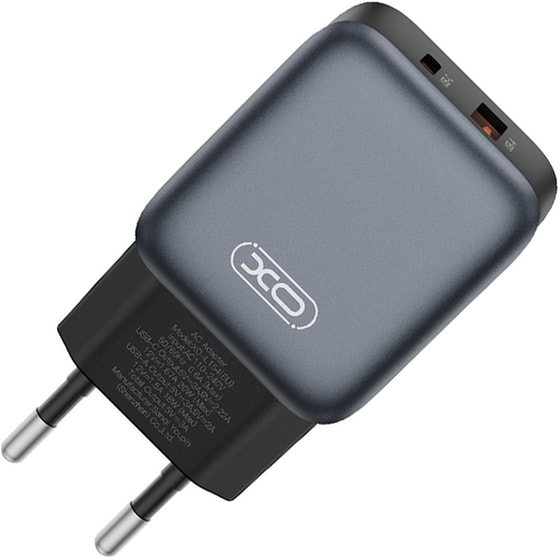 XO Φορτιστής L154 USB-C/USB-A Μαύρο image 2