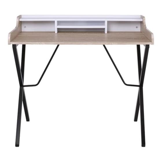 Γραφείο Μελέτης Woodwell από Μελαμίνη 100x60cm - Σήμυδα/Μαύρο image 1
