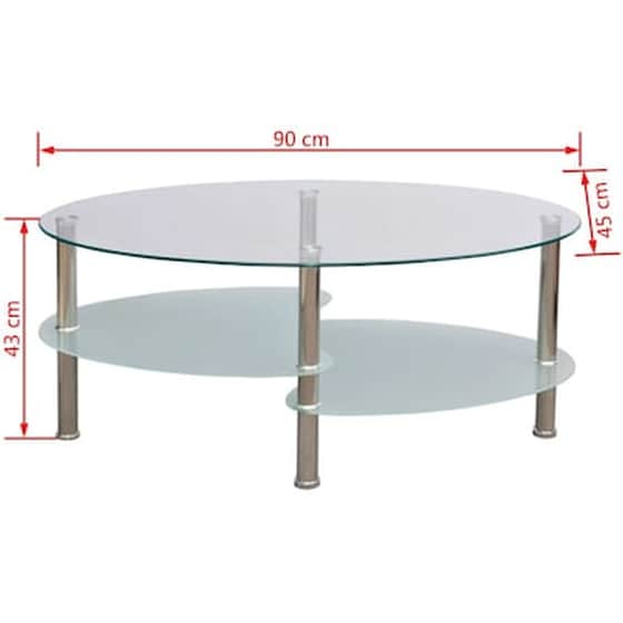 Τραπεζάκι Σαλονιού VidaXL από Γυαλί 90x45x43cm - Λευκό image 3