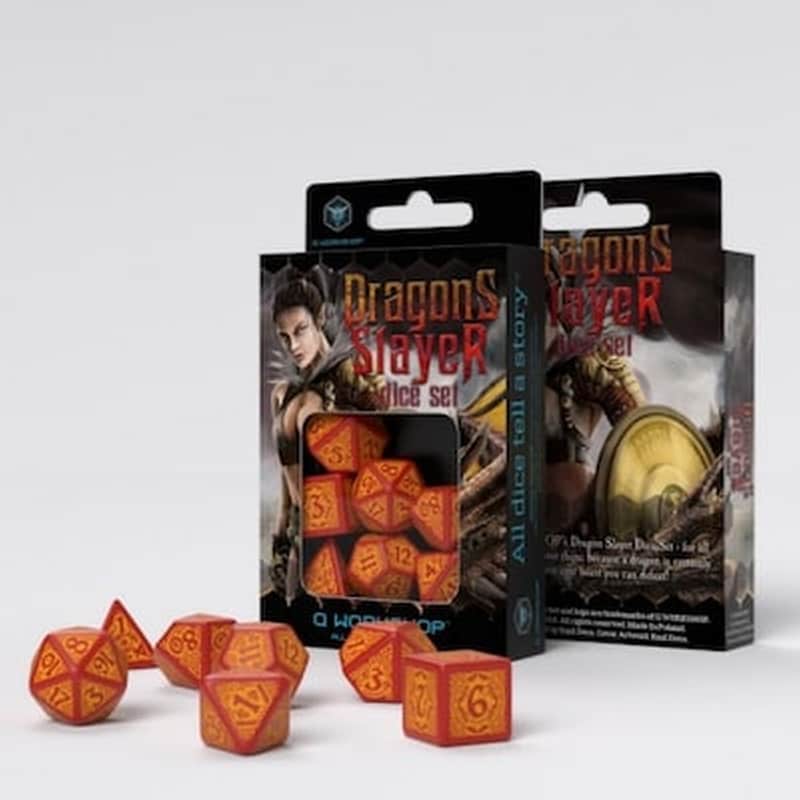 Σετ Ζάρια – Dragon Slayer Dice Set – Red And Orange