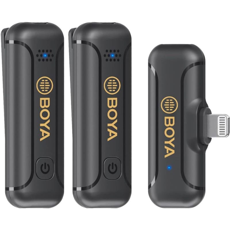 Μίνι Σύστημα Διπλού Ασύρματου Μικροφώνου 2.4GHz με Lightning για iOS - Boya BY-WM3T2-D2