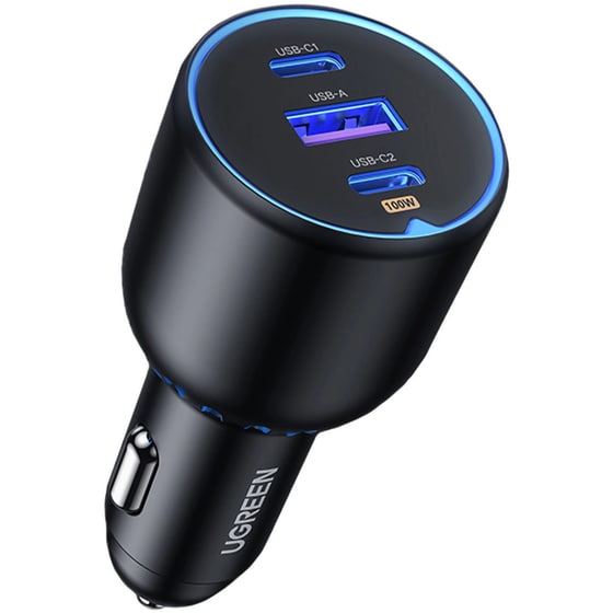 CAR CHARGER UGREEN 130W PDX3+QC4 BLK image 0