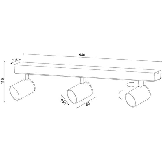 Σποτ Τρίφωτο Aca Disco Ra313s54wg από Αλουμίνιο - Λευκό image 1