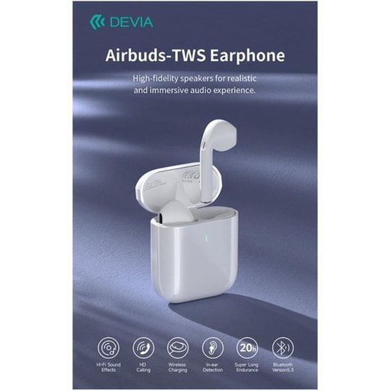 Ακουστικά Bluetooth Devia Airbuds - White image 2