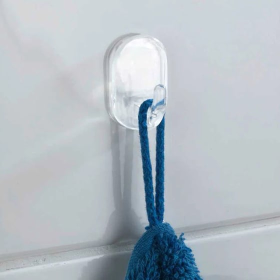 Κρεμαστράκια Αυτοκόλλητα Wenko Πλαστικά 3Τμχ 2x4cm - Διάφανο image 1