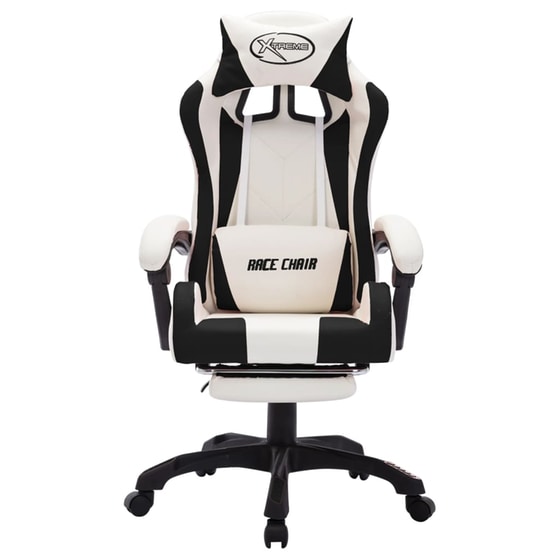 Καρέκλα Gaming Vidaxl Racing RGB από Συνθετικό Δέρμα - Λευκή/Μαύρη image 2