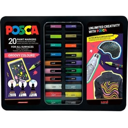 Κασετίνα&nbsp;Posca Metal&nbsp;Groovy&nbsp;Colours&nbsp;(20 Τεμάχια)