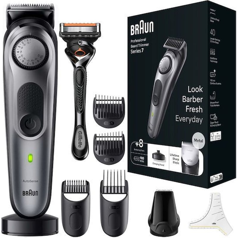 BRAUN BT7420 Series 7 Trimmer Προσώπου Γκρι BRAUN