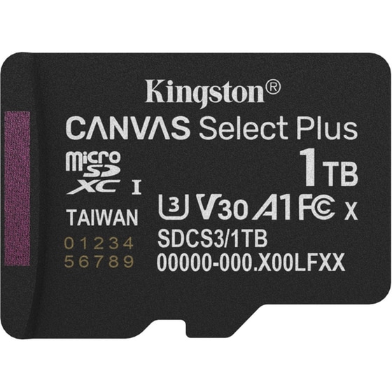 Kingston Canvas Select Plus Gen3 microSDXC 1TB Class 10 U3 V30 UHS-I με αντάπτορα image 1