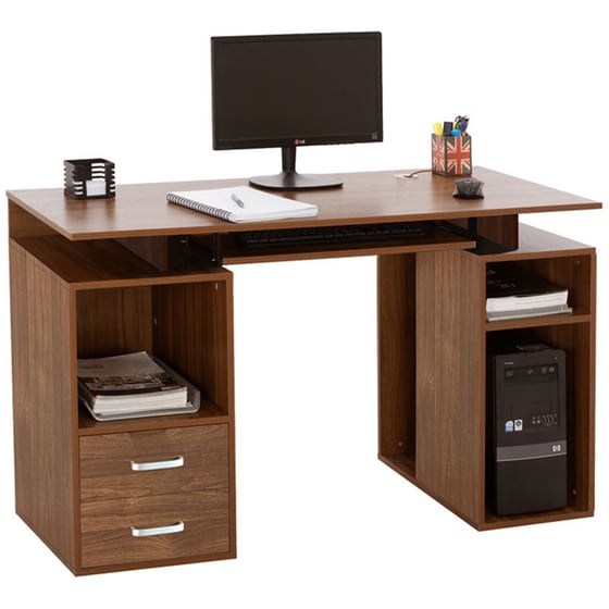 Γραφείο Υπολογιστή Liberion Pakoworld Καρυδί 120x55x76εκ – 072-000090 image 0