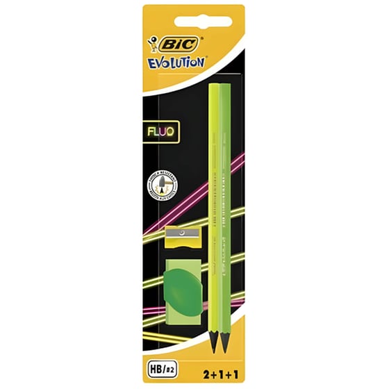 Σετ Γραφής Bic 2 Μολύβια με Γόμα και Ξύστρα (4 Τεμάχια) image 1