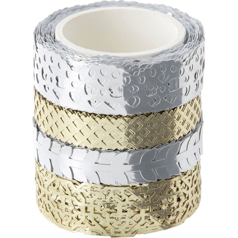 FOLIA Ταινία Washi Folia Hotfoil Ασημί/Χρυσό (4 Τεμάχια)