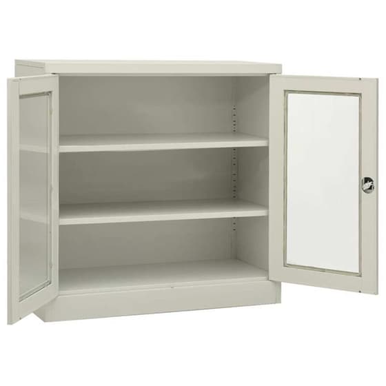 Ντουλάπι Γραφείου VidaXL από Ατσάλι 90x40x90 cm - Ανοιχτό Γκρι image 4