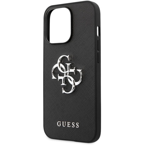 Θήκη Apple iPhone 13 Pro - Guess 4g Logo Collection Hard Case PU Leather - Μαύρo image 1