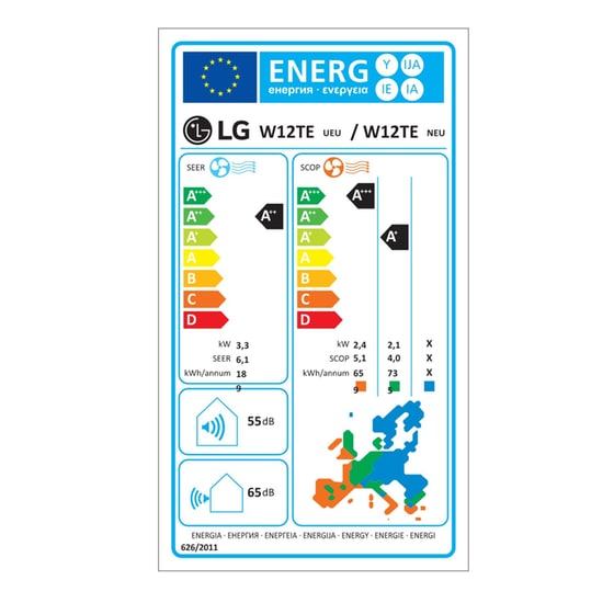 LG W12TE-NEU/UEU Κλιματιστικό Inverter 12.000 BTU A++/A+++ image 3