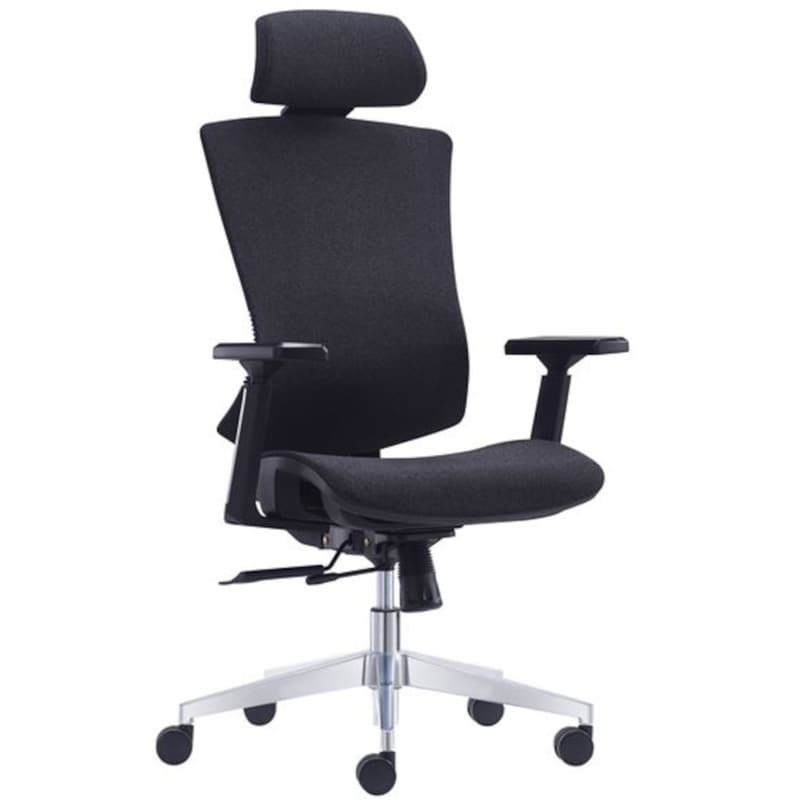 Καρέκλα Διευθυντική Woodwell BF9600 Υφασμάτινη - Μαύρη