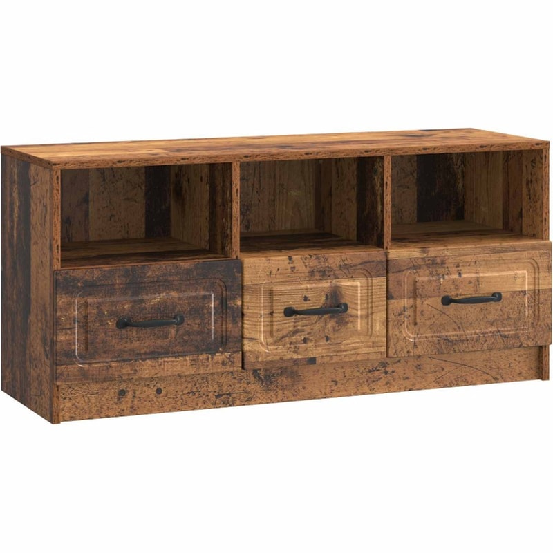 Έπιπλο Τηλεόρασης VidaXL με Συρτάρι 102x34.5x47 cm - Παλαιωμένο Ξύλο