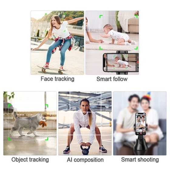 Βάση Στήριξης Επιτραπέζια Apai Genie Με Αυτόματη Ανίχνευση Και Παρακολούθηση Προσώπου 360° - Μαύρο image 1