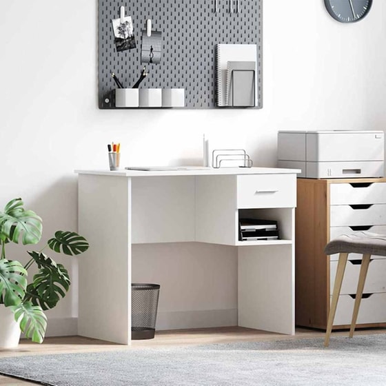 Γραφείο VidaXL από Επεξεργασμένο Ξύλο 90x49x75 cm - Λευκό image 1