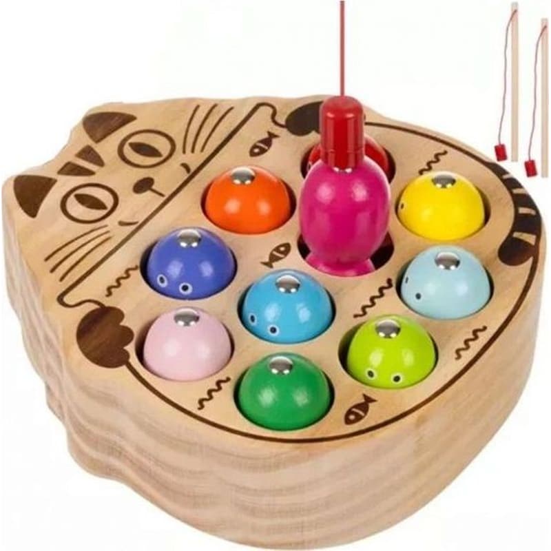 ARIA TRADE Παιχνίδι Ψαρέματος Aria Trade Γάτα Με Μαγνήτες 10 Μπάλες - 13.5x14.5x4cm