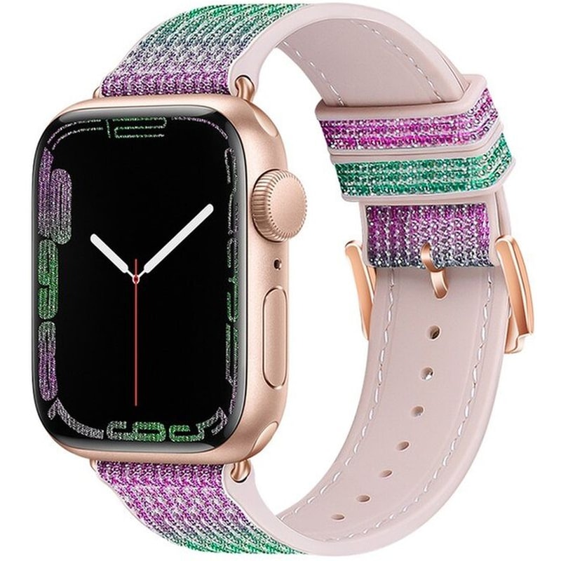 HOCO Watchband Hoco Wa11 Diamond Series 42/44/45/49mm Για Apple Watch 1/2/3/4/5/6/7/8/se/ultra Μωβ Πράσινο Silicone Band