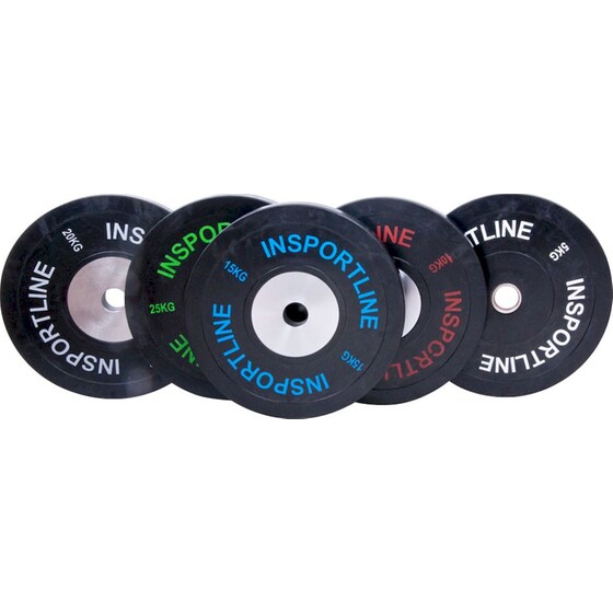 Δίσκος InSPORTline Bumper Plate INS-10379 15 kg για Μπάρα Ολυμπιακού Τύπου Ø50mm από Λάστιχο image 2
