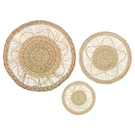 Σετ Διακοσμητικά Τοίχου Spitishop A-s Seagrass 179488 3τμχ Ψάθινα - Καφέ