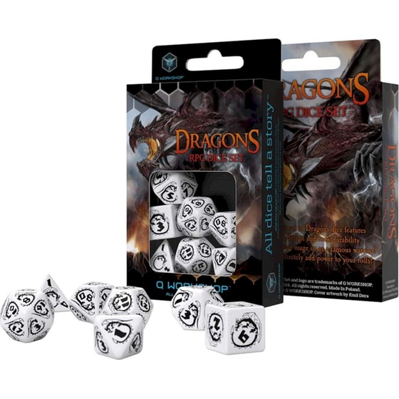 Σετ Ζάρια - Dragons Dice Set - White And Black image 1