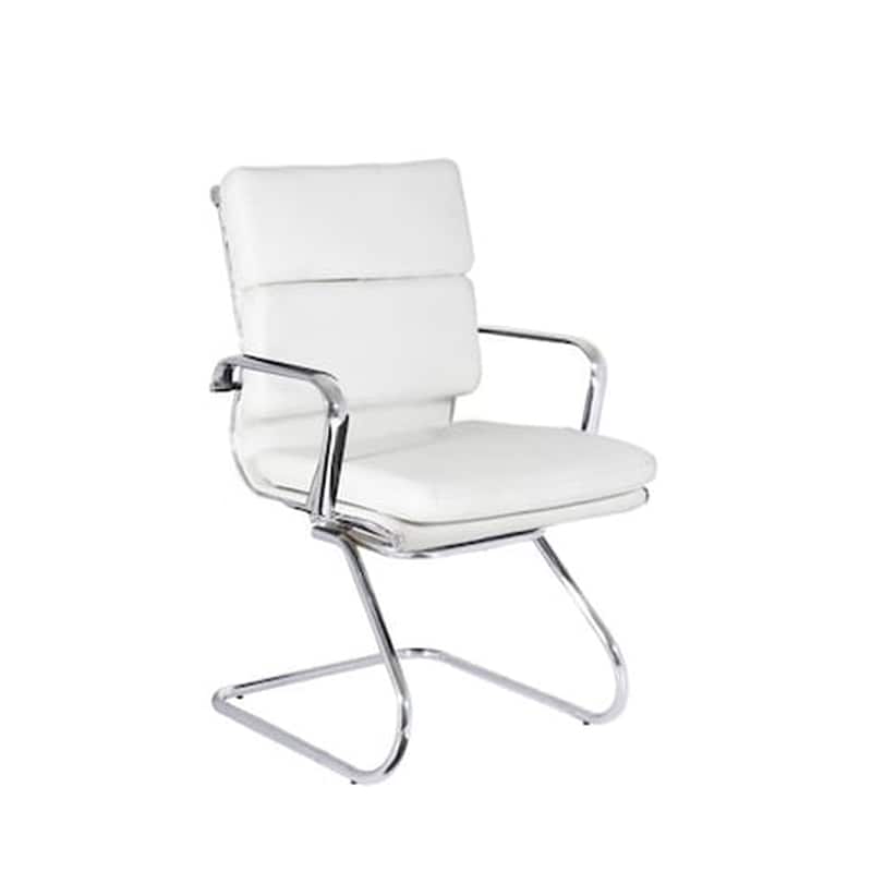 WOODWELL Καρέκλες Επισκέπτη Woodwell Σετ 2τμχ από Συνθετικό Δέρμα - Λευκή