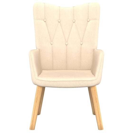 Πολυθρόνα Relax VidaXL από Ύφασμα με Σκαμπό - Κρεμ image 3