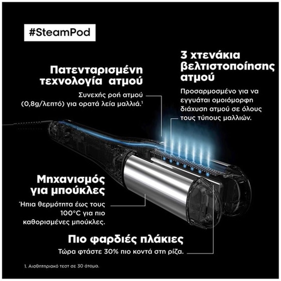 L'OREAL PROFESSIONEL STEAM POD V4.0 Ισιωτικό Μαλλιών Λευκό image 6