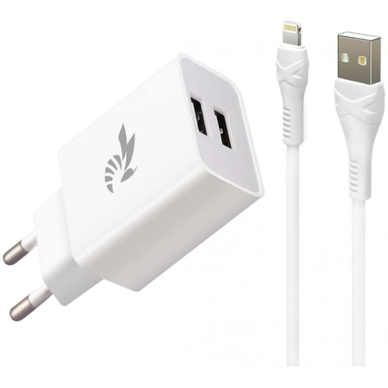 BEEPOWER Σετ Φόρτισης Beepower BC-2 USB-A με Καλώδιο Lightning - Λευκό + Δωρο Touchpen