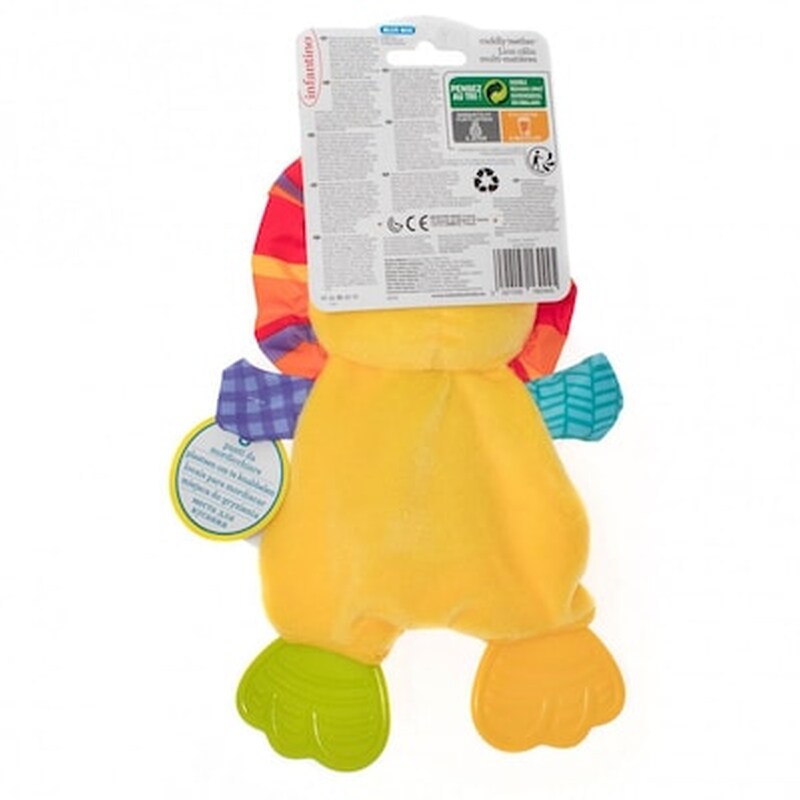 Infantino Μασητικό Μαζί Με Πανάκι Παρηγοριάς Cuddly Teether Lion