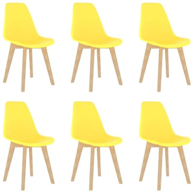 VIDAXL Vidaxl Καρέκλες Τραπεζαρίας 6 Τεμ. Κίτρινες Πλαστικές