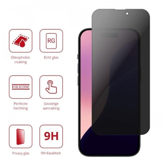 Προστατευτικό οθόνης Apple iPhone 16 Pro - Rosso Rosso Tempered Glass Privacy 9h image 1
