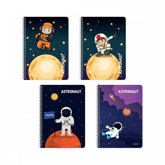 Τετράδιο Σπιράλ Wirelock B5 3 Θεμάτων Astronaut (1 Τεμάχιο) image 0