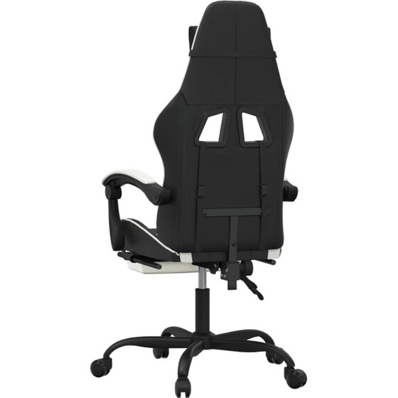 Καρέκλα Gaming VIDAXL 349608 με Υποπόδιο από Τεχνητό Δέρμα - Λευκή image 3