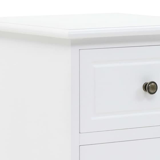 Κομοδίνο Vidaxl Από Mdf Και Ξύλο Πεύκου 35x32x59 cm - Λευκό image 4