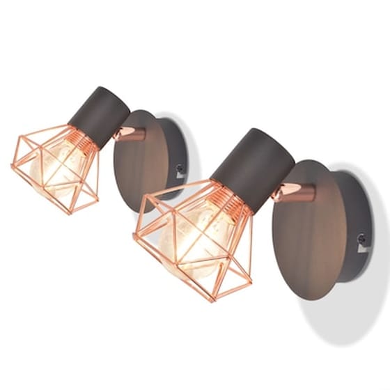Vidaxl Απλίκες Τοίχου 2 Τεμ. Με 2 Λαμπτήρες Led Filament 8 W image 0