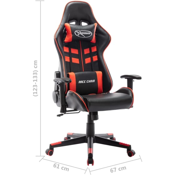 Καρέκλα Gaming VidaXL από Τεχνητό Δέρμα - Μαύρη/Κόκκινη image 7