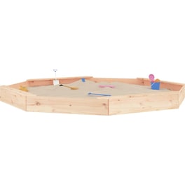 VidaXL Αμμοδόχος με Καθίσματα Οκτάγωνη 232x232x20cm Ξύλινη - Φυσικό Χρώμα Ξύλου