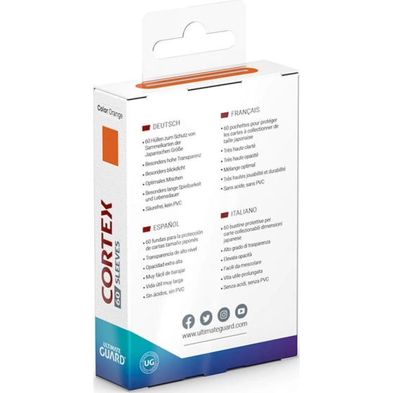 Ultimate Guard Cortex Card Sleeves Japanese Small Size - Orange (60 Sleeves) image 3