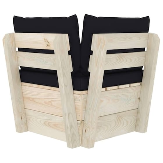 Καναπές Κήπου Γωνιακός VidaXL από Εμποτισμένο Ξύλο Ερυθρελάτης 60x60x65 cm - Μαύρο image 4