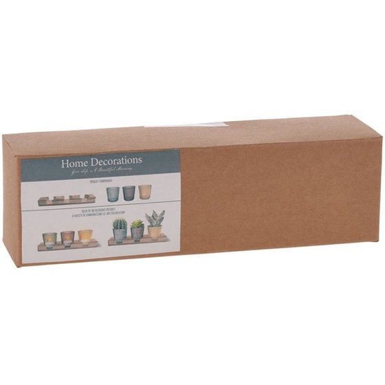 Κηροπήγιο Spitishop K-m Hc7103320 Γυάλινο 3 Θέσεων 23x6x7cm - Πολύχρωμο image 1