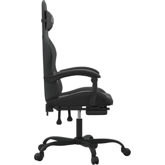 Καρέκλα Gaming VIDAXL 349611 με Υποπόδιο από Τεχνητό Δέρμα - Μαύρη image 1
