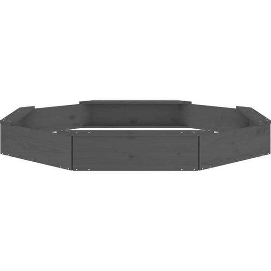 VidaXL Αμμοδόχος με Καθίσματα Οκτάγωνη 159.5x159.5x20cm Ξύλινη - Γκρι image 4