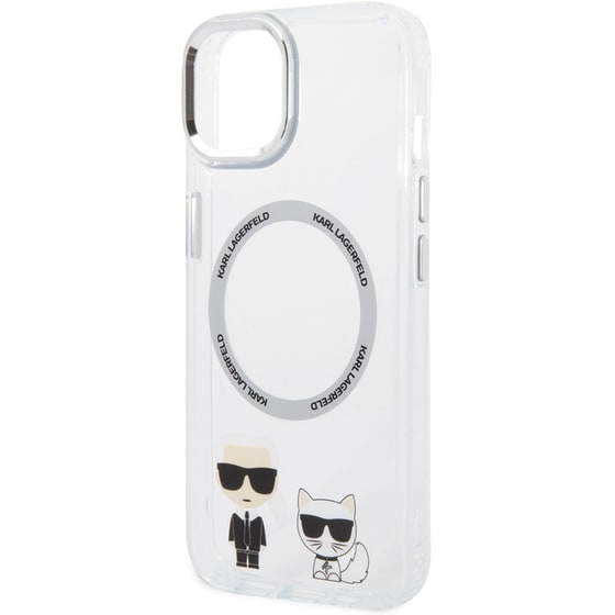 Θήκη Apple iPhone 14 Plus - Karl Lagerfeld MagSafe Ringstand Case IML Ring Karl+Choupette - Clear image 7