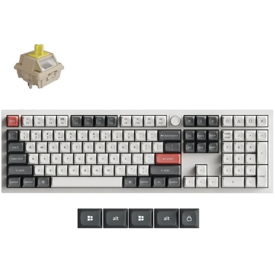 Keychron Q6 Ultra Q6U-P1 Ασύρματο Gaming Μηχανικό Πληκτρολόγιο με Red διακόπτες και RGB φωτισμό - Λευκό (US) image 1